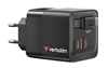Изображение Verbatim Gan Charger 65W 2xUSB-C PD,1xUSB-A, retrac. Cable  32217