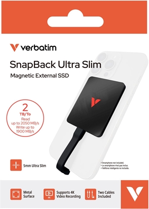 Attēls no Verbatim SnapBack Ultra Slim SSD 2TB USB 3.2 Gen 2x2 black  32337