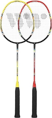 Attēls no WISH FUSIONTEC 777K ZESTAW RAKIET DO BADMINTONA LIMONKOWY+CZERWONY+LOTKI 3 SZT WISH uniwersalny