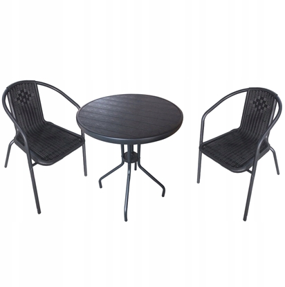 Picture of ZESTAW MEBLI OGRODOWYCH STOLIK KRZESA KOMPLET MEBLI TARAS Z TECHNORATANU