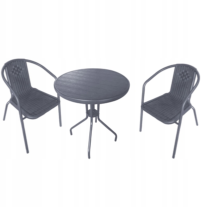 Picture of ZESTAW MEBLI OGRODOWYCH STOLIK KRZESA KOMPLET MEBLI TARAS Z TECHNORATANU