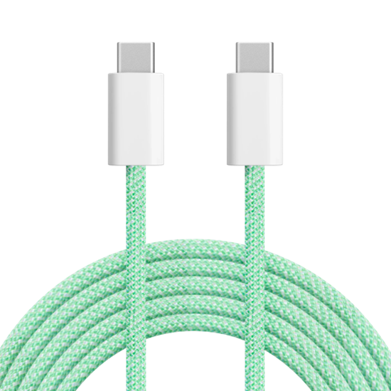 Изображение 100W Izturīgs Savienotājvads USB-C - USB-C | 1.5m |  Zaļš | Kruger&Matz