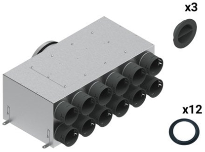 Picture of 12-9x75/200 skrzynka rozdzielcza dwurzdowa izolowana zestaw