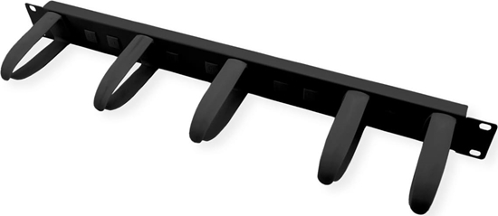 Изображение 19" kabeļu organizators, 5 gredzeni, melns, Value