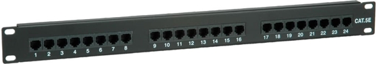 Изображение 19" Komutācijas panelis,kat.5e,melns,24x,UTP