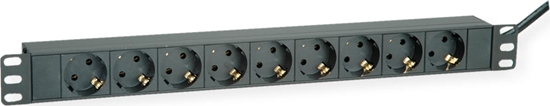 Picture of 19" PDU 9x45°, alumīnija korpuss, 2.0m, Schuko,  Roline
