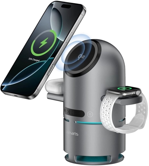 Picture of adowarka 4smarts Qi2 Stacja adujca ChargeBot Sound szary przestrzenny