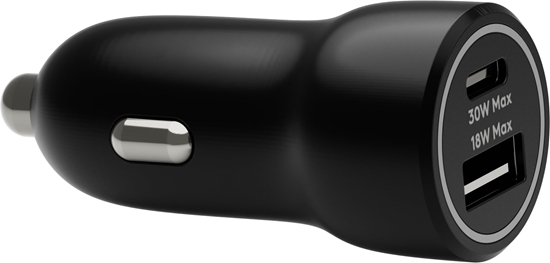 Picture of adowarka dbramante dbramante1928 re-charge - Zasilacz samochodowy - 30 Watt - 2 wyjcia (USB-C, USB) - czarny