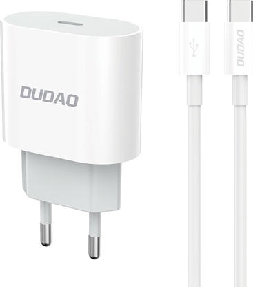 Attēls no adowarka Dudao adowarka sieciowa Dudao A14EUC PD 20W USB-C z kablem - biaa