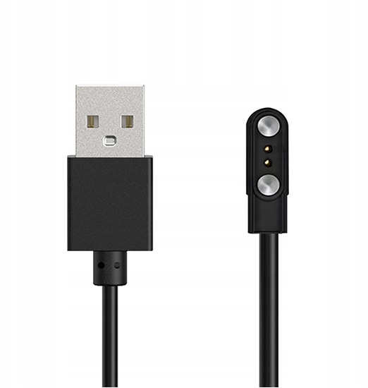 Picture of adowarka HUL-01 magnetyczna 2-pin 2,8 mm do smartwatchy 60 cm  czarna