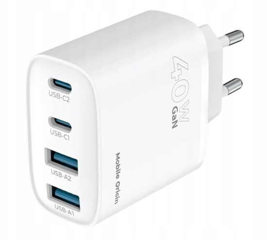 Picture of adowarka Mobile Origin 40W GaN Wall Charger PW22 - 2x USB-C + 2x USB-A