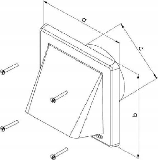 Изображение airRoxy Kratka zewntrzna z okapem pcv 100