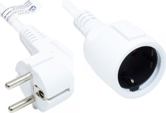 Picture of Alcasa P0102-W050 kabel zasilajce Biay 5 m Wtyczka zasilajca typu E+F Wtyczka zasilajca typu F