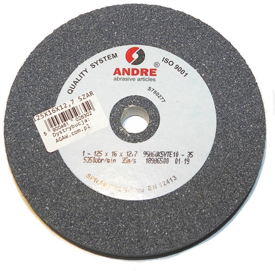 Picture of ANDRE CIERNICA PASKA 125mm x 16mm x 12,7mm 95A60K5VTE10-35 SZARA "TYP 1"