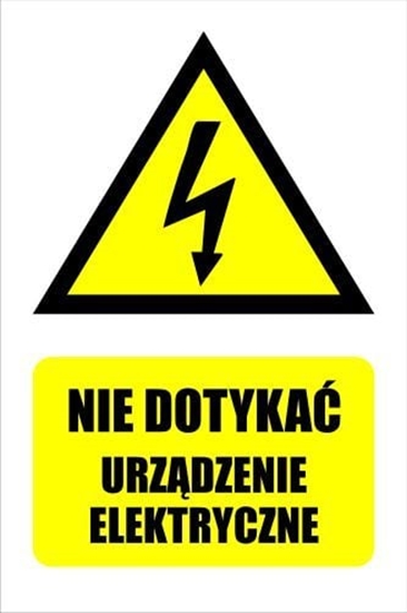 Picture of ANRO Tabliczka ostrzegawcza Nie dotyka urzdzenie elektryczne 148 x 210mm (1EOA/Q4/F)