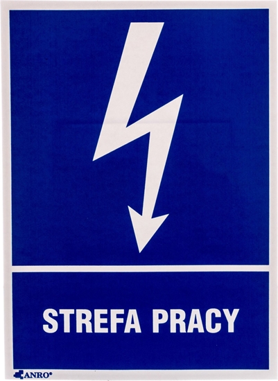 Picture of ANRO Tabliczka ostrzegawcza Strefa pracy 148 x 210mm (24EIA/Q4/F)