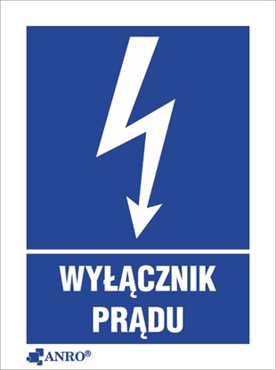 Picture of ANRO Tabliczka Wycznik prdu 148 x 210mm (8EIA/Q4/F)