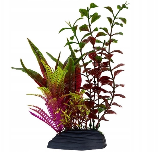 Picture of Aqua Natura, rolina, do dekoracji akwarium, bordowo-zielona, plastikowa, 18 cm , mix rolin