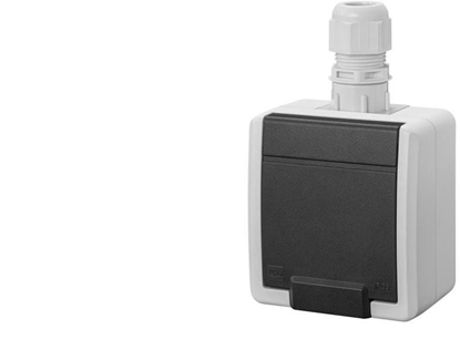 Изображение AQUANT 2K gniazdo natynkowe pojedyncze z uziemieniem 2P+Z IP65 szary 5041-65