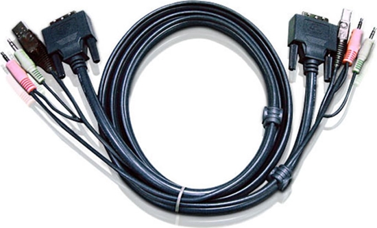 Picture of Aten 2L-7D02UD KVM Kabel DVI-D (Dual Link), USB, Audio, schwarz, 1,8 m