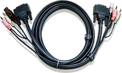 Picture of Aten 2L-7D03UI KVM Kabel DVI-I (Single Link), USB, Audio, schwarz, 3 m