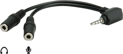 Picture of Audio Y-kabelis 3.5mm Stereo Plug, 1x M - 2x F, 15cm