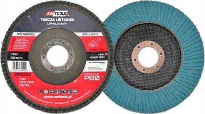 Изображение AWTools AWTOOLS CIERNICA LISTKOWA 125  P 60  INOX METAL CYRKONOWA