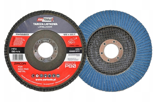 Изображение AWTOOLS CIERNICA LISTKOWA 125  P150  INOX METAL CYRKONOWA