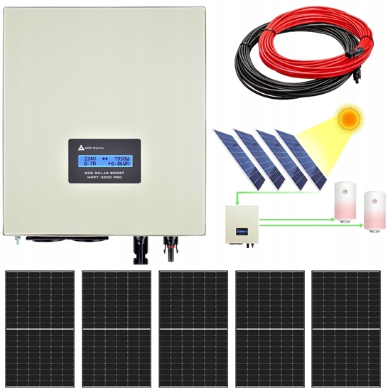 Picture of AZO Digital Zestaw do grzania wody w bojlerach 5xPV Mono 2000 ECO* Solar Boost PRO