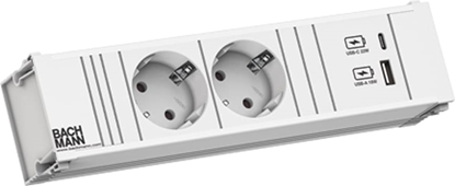 Изображение Bachmann CONI 2xCEE7/3 1xUSB A/C 22W 0.2m GST18 RAL9010