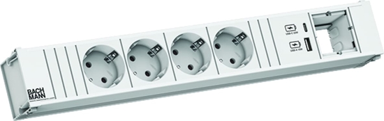Изображение Bachmann CONI 4xCEE7/3 1xUSB A/C 22W 1xCM 0.2m GST18 RAL9010