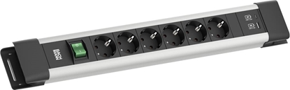 Picture of Bachmann CONNECTUS 6xCEE7/3, 1xSchalter 1xUSB A/C 22W 2,0m CEE7/7 Grau