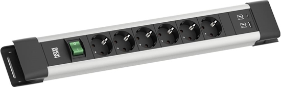 Picture of Bachmann CONNECTUS 6xCEE7/3, 1xSchalter 1xUSB A/C 22W 2,0m CEE7/7 Grau