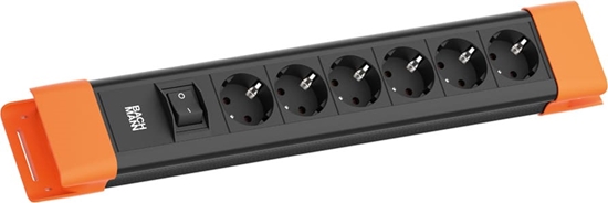 Picture of Bachmann CONNECTUS 6xCEE7/3, 1xSchalter 2,0m CEE7/7 Schwarz/Orange