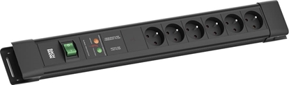 Picture of Bachmann CONNECTUS 6xUTE, 1xGVS 1xSchalter 2,0m CEE7/7 Schwarz