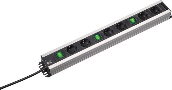 Picture of Bachmann craftsman socket strip 6x earthing contact 3x switch, 2 m