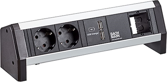 Изображение Bachmann DESK 2xCEE7/3 1xUSB Charger, 1 m