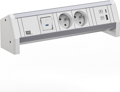 Picture of Bachmann DESK 2xUTE 1xUSB A/C 22W 1xSwitch GST18 RAL9010