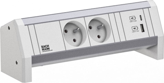 Picture of Bachmann DESK 2xUTE 1xUSB A/C 22W GST18 RAL9010