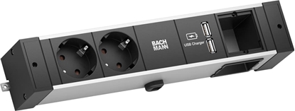 Picture of Bachmann DESK RAIL 2x earthing contact 1x USB Charger 1x ABD