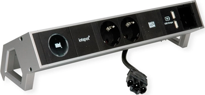 Picture of Bachmann DESK2 1xIOTspot 2xprotective contact, USB Charger 1xABD 0.2m GST18, inox