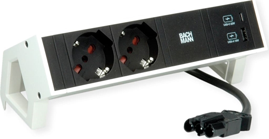 Picture of Bachmann DESK2 2xP40 1xUSB A/C 22W, 0.2m GST18 RAL9010 Italia