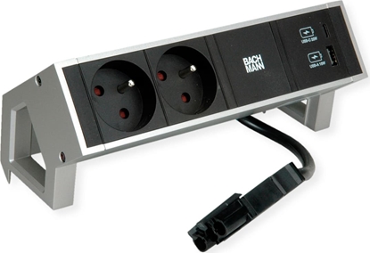 Picture of Bachmann DESK2 2xUTE 1xUSB A/C 22W 0.2m GST18 INOX