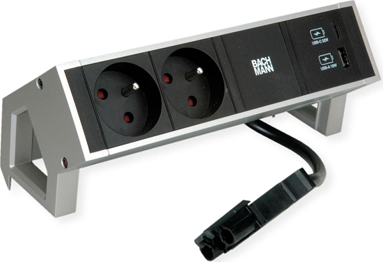 Picture of Bachmann DESK2 2xUTE 1xUSB A/C 22W 0.2m GST18 INOX