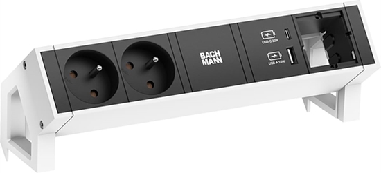 Picture of Bachmann DESK2 2xUTE 1xUSB A/C 22W 1xCM 0.2m GST18 RAL9010