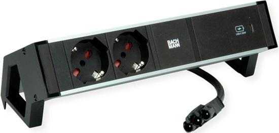 Picture of Bachmann DESK2 ALU BLACK 2xP40, 1xUSBC 60W 0,2m GST18 Italia