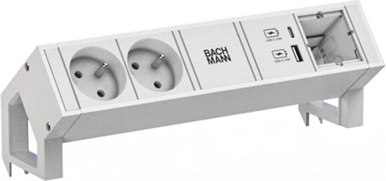 Picture of Bachmann DESK2 white 2xUTE 1xCM 1xUSB A/C 22W 0,2m GST18