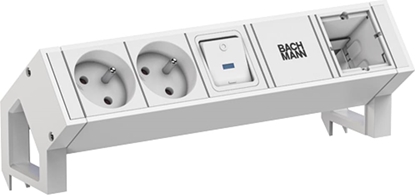 Picture of Bachmann DESK2 white 2xUTE 1xSwitch 1xCM 0,2m GST18 RAL9010