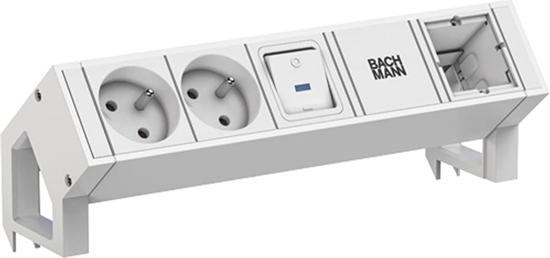 Picture of Bachmann DESK2 white 2xUTE 1xSwitch 1xCM 0,2m GST18 RAL9010