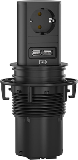 Picture of Bachmann ELEVATOR 1xCEE7/3 1xUSB Charger 2.0m AEH RAL9005